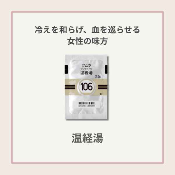 温経湯の商品画像。冷えやホルモンの乱れ、乾燥による肌荒れに使われる漢方薬。