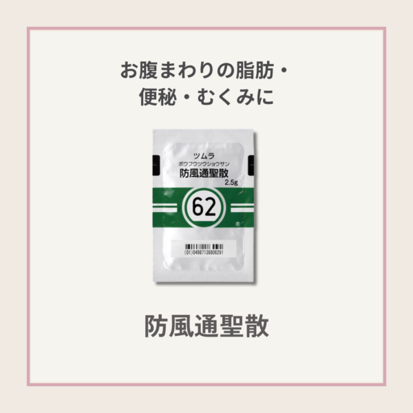 防風通聖散の商品画像。お腹まわりの脂肪・便秘・むくみ改善をサポートする漢方薬。